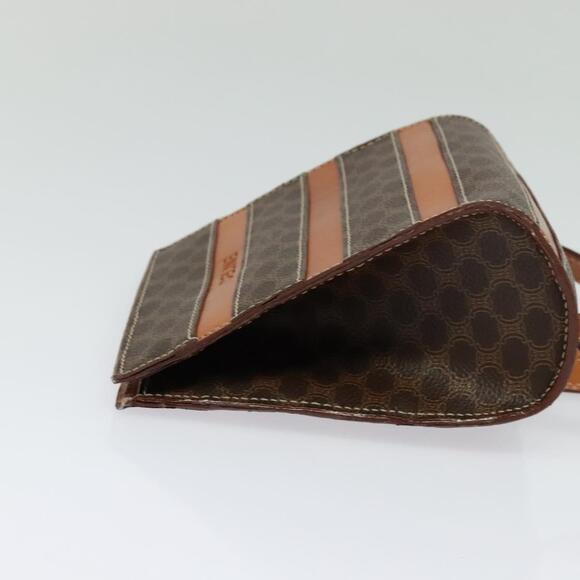 CELINE Macadam Canvas Backpack Pvc Leather Brown Gold - Picture 4 of 12